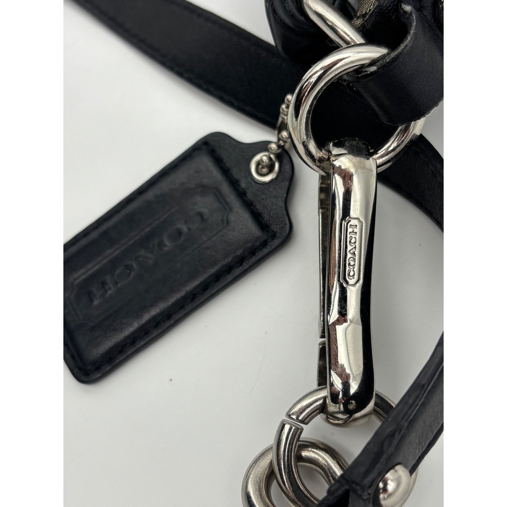 COACH Kristin Hobo Bag Y2K Shoulder Handbag Black Logo Jacquard Crossbody Gray - Picture 4 of 16